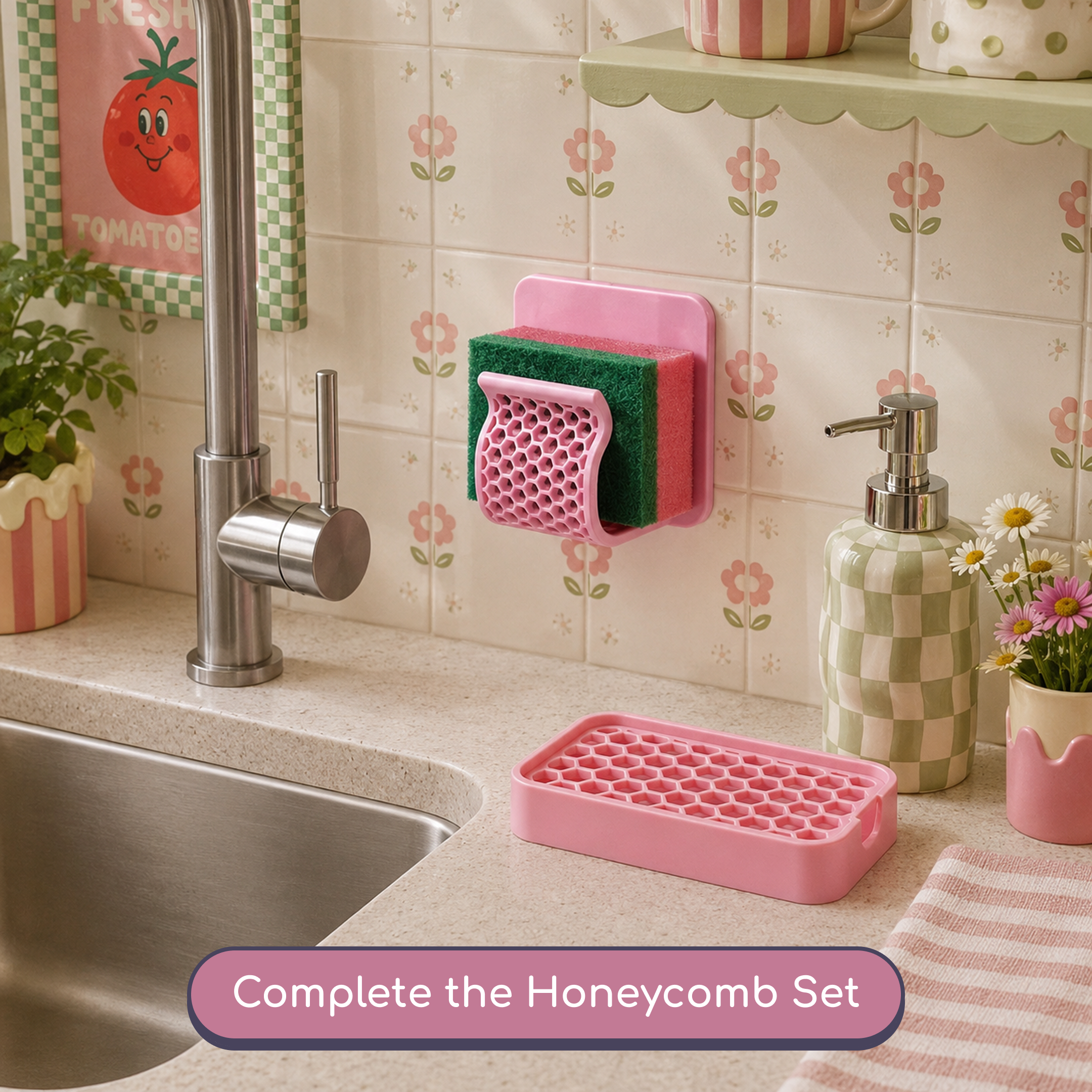 Dish Sponge Holder - Honeycomb